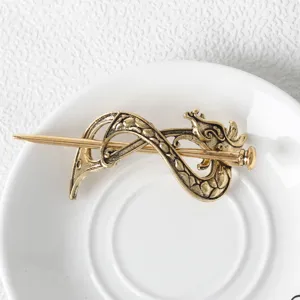 Vintage Viking Celtic dragon hair stick retro metal hair pin for women daily elegant styling