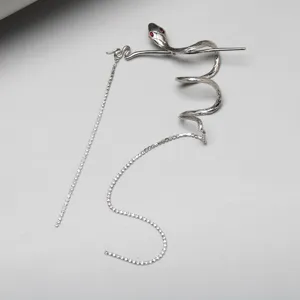 Spilla per capelli a serpente in argento con frange di strass, forcina elegante per acconciature.