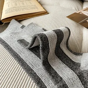 Detailed knit vertical striped socks texture close-up shot autumn winter fashion.