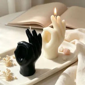 Hand gesture scented soy wax candle decorative ornament home decor aesthetic room gift set