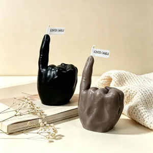 Hand gesture scented candle Nordic home decor aesthetic wax sculpture ornament creative gift