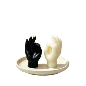 OK hand gesture scented candle soy wax aesthetic decorative ornament for gift table
