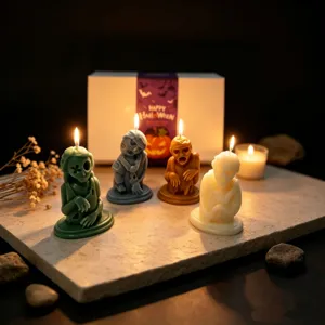 Candela Profumata Bambola Spettrale Gotica di Halloween Scultura Zombie Retro Candela Profumata per Decorazioni Casa Festa Regalo