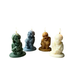 Set di candele profumate zombie gotiche di Halloween, decorazione casa bambola spaventosa.