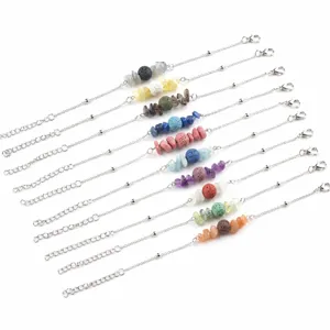 Collezione di braccialetti diffusori in pietra lavica naturale e scaglie di gemme