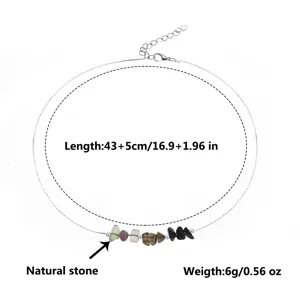 Detailed view of the natural stone necklace with its length and weight parameters