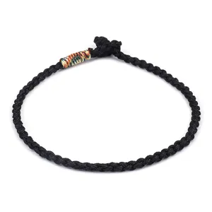Hand Woven Rope Bracelet Unisex Handmade Cotton Nylon Braid Multicolor Accent Adjustable Knot Wristband Bracelet Jewelry Gift