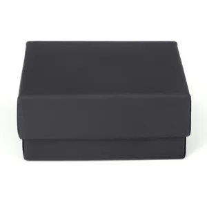Close-up of a premium matte black square jewelry gift box for bracelets