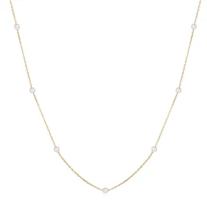 925 Sterling Silver Artificial Pearl Necklace For Women Minimalist Fashion Choker Jewelry Elegant Fine Chain Pearl Necklaces Daily Date Gift