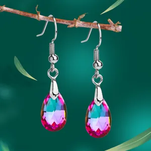 Elegante Wassertropfen Kristall Ohrringe Für Damen AB Galvanisiert Facettierte Wassertropfen Hängeohrringe Hochzeit Party Schmuck