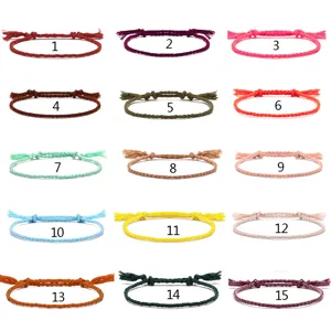 Handgefertigtes Gewebtes Baumwollkordel Armband Einfach Einfarbig Verstellbares Seil Handkette Mit Quasten Damen Mädchen Schmuck