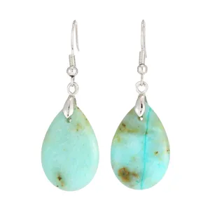 Orecchini pendenti a goccia in pietra naturale stile bohémien con eleganti ganci in argento