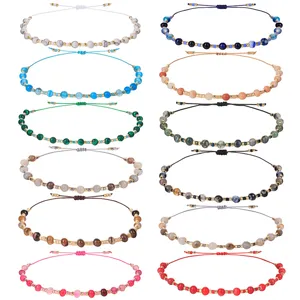Handgemachtes Gewebtes Naturstein Perlen Armband Für Damen Verstellbar Boho Ethnischen Stil Malachit Achat Perlen Schmuck