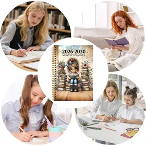 Agenda mensual 2026-2030 de 5 años cuaderno de espiral con portada bonita para estudio