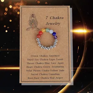 Naturstein 7 Chakra Elastischer Ring 4mm Perlen Amethyst Citrin Roter Achat Yoga Heilung Schmuck Für Damen Herren Geschenk