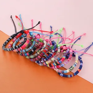 Close-up of vibrant hand-woven ethnic cotton rope bracelets with colorful geometric patterns