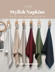 French polka dot scarf, stylish cotton linen dot pattern accessory for women daily wear