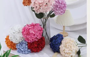 High-quality 3D printed artificial hydrangea flowers in various colors for home decor
