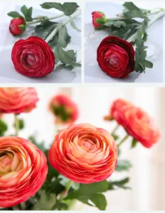 Faux renoncules fleurs en soie bouquet de plantes artificielles pour deco maison accessoires photo