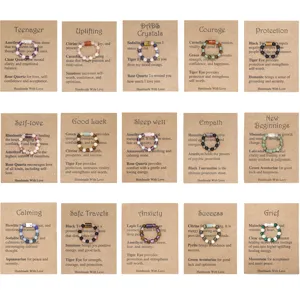 Handgemacht Natürlich Rohstein Perlen Elastischer Ring Geometrisch Heilkristall Zylinder Stein Stretch Fingerringe Schmuck Geschenk
