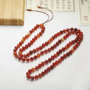 MALA gebedsketting van natuurlijke rode agaat met 108 stenen kralen voor Zen-stijl