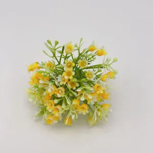 Artificial gypsophila flowers small yellow bouquet floral DIY accessories for home decor.