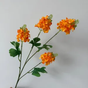 Branche de fleur de jacinthe orange artificielle 4 têtes déco florale pour mariage maison