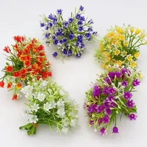 Colorful artificial miniature flower bundles, perfect for DIY crafts, floral arrangements, decor.
