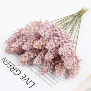 Bouquet de fleurs artificielles en mousse épis de blé pour décoration mariage rose