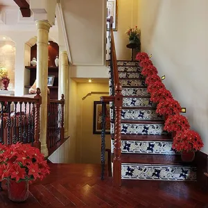 Künstliche Weihnachtsstern Blumen für Veranda Haus Garten Innen Außen Dekoration