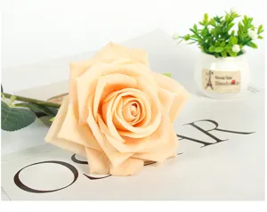 Artificial peach rose flower single stem for home decor wedding photography props gift