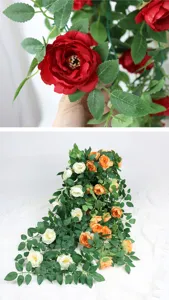 Artificial peony hanging flower vine home wall decoration fake floral arrangement props