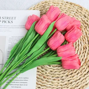 Artificial pink tulips simulation flowers for home decor wedding party photography props