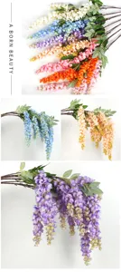 Künstliche Blauregen Ranken Blumen für Hochzeit Decke Hängepflanze Deko Innen Außen