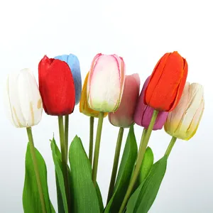 Artificial tulip flowers simulation silk bouquet for wedding home decor and photography props.