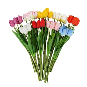 48cm artificial tulip flowers silk fake flower bouquet for home wedding decor photography props