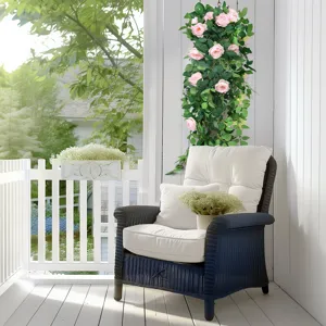Artificial rose flower vine hanging wall decor pink peony floral garland for home porch decor