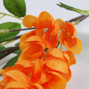 Künstliche orange Hänge-Blauregen Blumen für Hochzeits-Decken-Dekoration und Innen-Landschaftsbau.
