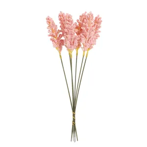 Bouquet de fleurs artificielles en mousse rose épis de blé pour mariage décoration maison
