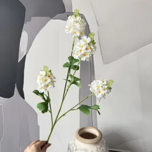 Branche de fleurs de jacinthe artificielle à 4 têtes mariage blanc décoration florale