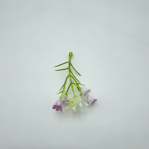 Artificial flower stem with purple bell blossoms for DIY floral arrangements and crafts.