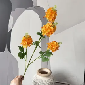 Branche de fleurs de jacinthe artificielle fausses plantes deco mariage cascade orange