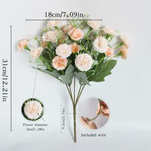 Bouquet de fleurs d'œillet artificiel pour décoration de maison et design d'intérieur.