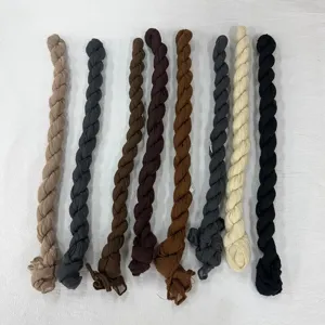 Detail view of multiple color twisted crinkled long scarves for women daily wear stylish.