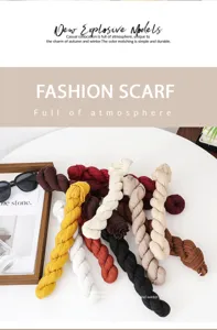 Candy color twisted pleated voile scarf for women solid versatile sun protection shawl