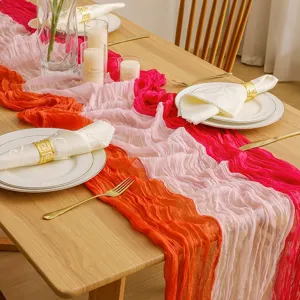 Camino de mesa de gasa bohemio degradado colorido para decoracion fiesta de boda