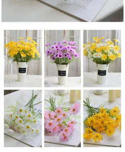 Artificial daisy bouquet fake flowers home decor potted plants colorful silk flower set