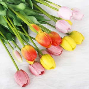 Artificial tulip flowers bouquet fake PU flowers for home room desk party decor ornaments