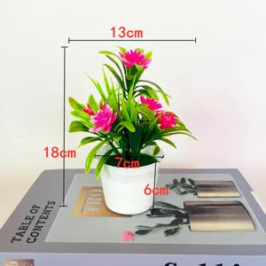 Artificial lotus potted plant fake flower bonsai green plant home office room decoration decor