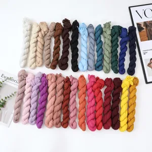 Candy color crinkle voile scarf for women, solid color versatile sun protection shawl.